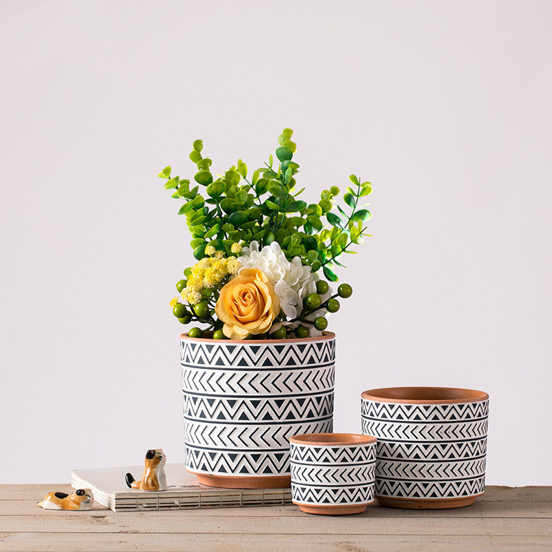 Ceramic Flower Pots Nordic Style Geometric Flower Pots