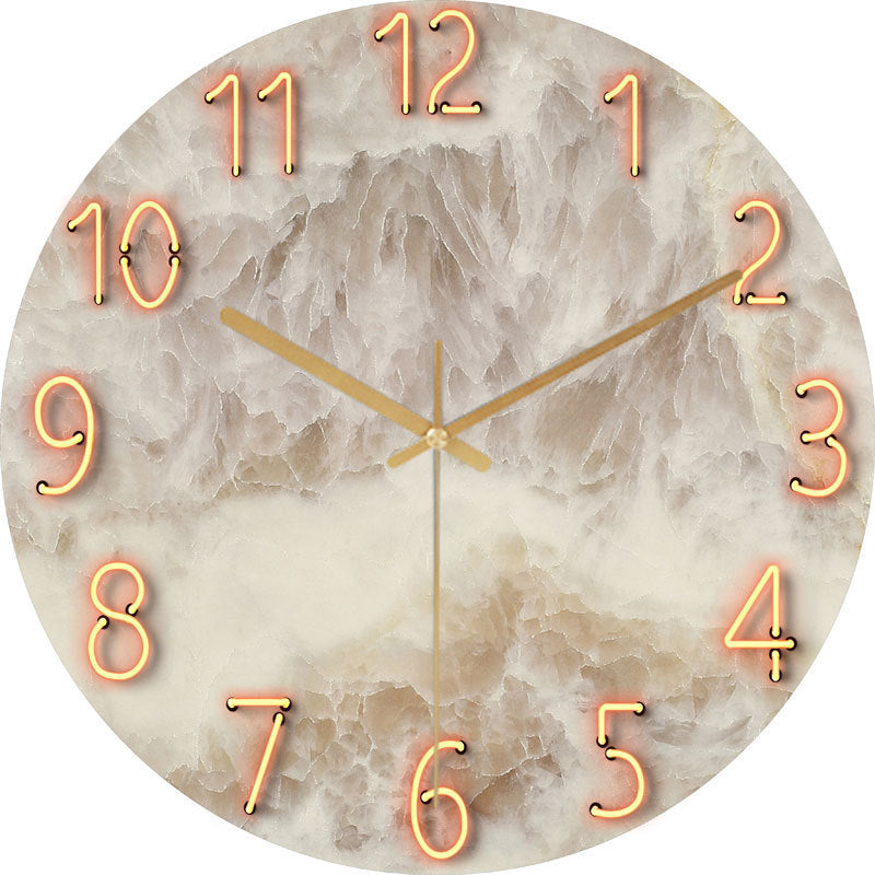 Glass Living Room Wall Clock Quartz Clock Wall Watch
