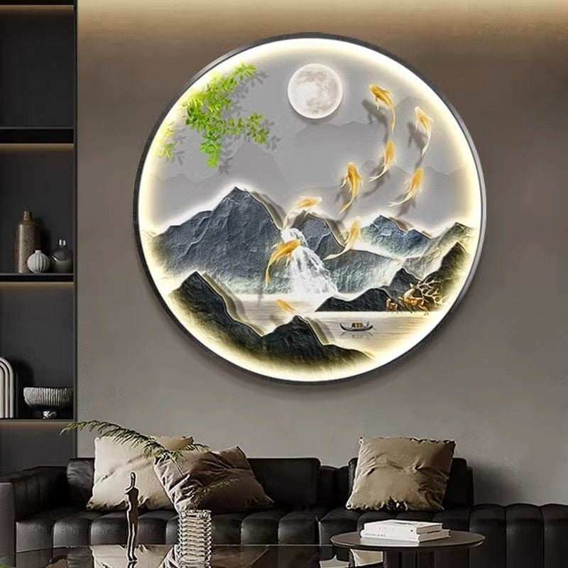 Hanging Paintings On Circular Corridor Walls