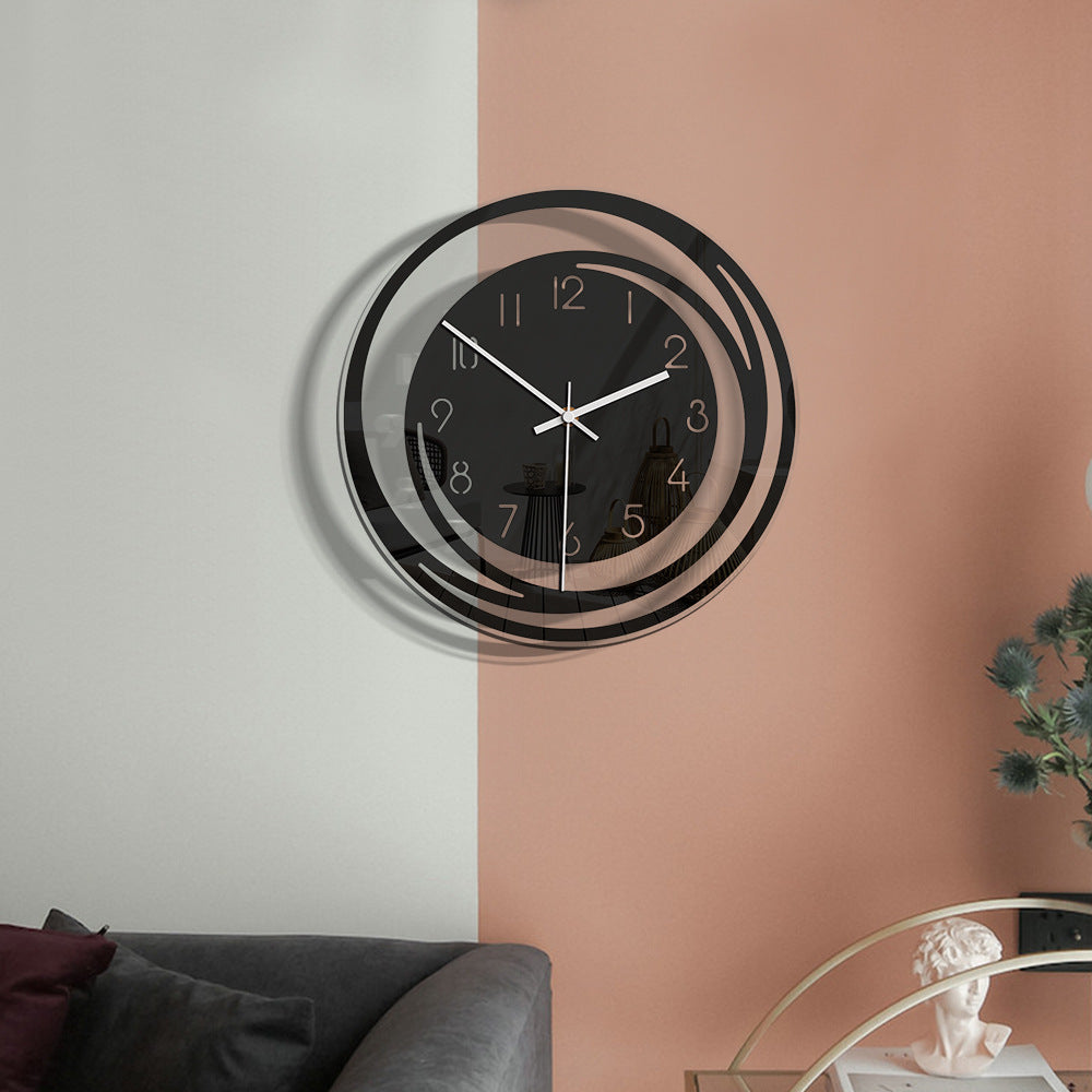 Creative Home Living Room Decoration Acrylic Wall Clock Minimalist Nordic Style Transparent Silent Clock