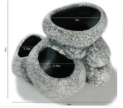Ceramic Simulation Stone Hydroponic Pots Multifunctional Cichlid Pots Hide Breeding Fish Tanks