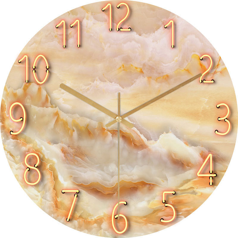 Glass Living Room Wall Clock Quartz Clock Wall Watch
