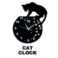 Acrylic cat wall clock Creative personality wall clock Simple and stylish living room creative wall clock Silent wall clock