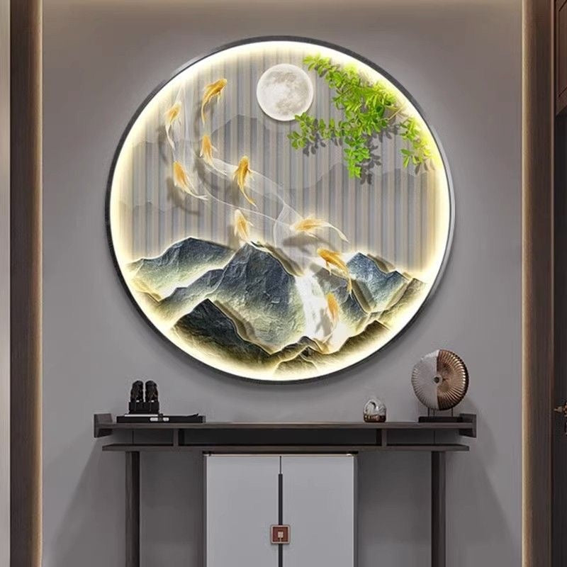 Hanging Paintings On Circular Corridor Walls